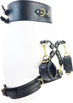 BNDGx® - Stevige Sex Harnas tuig pak- Bondage set BDSM Erotische Fetish Body Nep Leer - Verstelbaar - — thumbnail 5