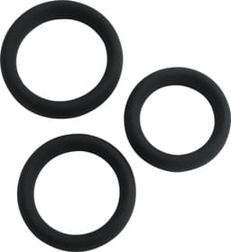 Banoch | Cockring set donut trio | zwart siliconen | Ø 40/45/50 mm — thumbnail 3