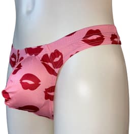 LekkerStout Heren String Kusjes-Print - Roze/Rood - Sexy Herenondergoed - Maat XL | ( LS246 ) — thumbnail 4