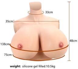 Siliconen Borsten-Big Boobs- Cup Z- 100% siliconen gevuld- 10,5 kg-Nep Borsten- travestiet- nep Borsten- Crossdresser — thumbnail 5
