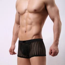 Sexy Transparante Mesh Boxershort voor Heren – Zwart herenondergoed – Doorschijnende Boxer - Maat S — thumbnail 1