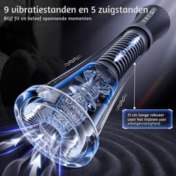 Pijpmachine Sex - 14 Standjes - 12 Items - Met Glijmiddel - Met Cock Ringen - Penis Vergroter - Zuigmachine - Voor Mannen - Blowjob Simulator - Penispomp - Elektrisch - Transparant - Discreet Verzonden — thumbnail 2