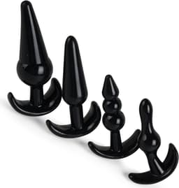 Banoch Buttplug Trainer Set | 4-delige Anaal Plug Set | Beginner Vriendelijk | Zwart Hygiënisch TPR | Oplopende Maten | voor man en vrouw — thumbnail 5