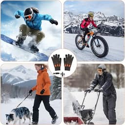 Verwarmde handschoenen - Elektrisch verwarmde handschoenen - USB winter warme fietshandschoenen - Warme skihandschoenen - Afneembare winterhandschoenen met touchscreen - Geschikt voor fietsen, autorijden en wandelen - Unisex - Grijs — thumbnail 3