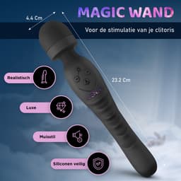Lena 2-in-1 Vibrator - Clitoris & G-spot Stimulator - Vibrators voor Vrouwen – Magic Wand – Dildo – Seks Toys voor Vrouwen en Koppels - Waterdicht & Stil – Seksspeeltjes – Zwart — thumbnail 3