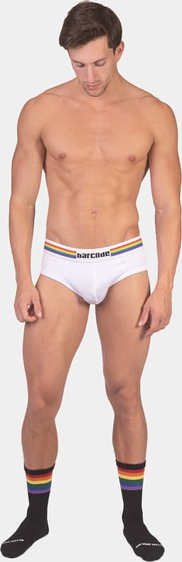 Barcode Berlin Backless Brief Pride White - MAAT L - Erotisch Heren Ondergoed - Slip voor Man - Sexy mannen Slip — thumbnail 5