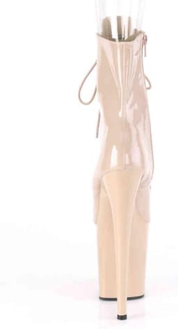 Pleaser - FLAMINGO-1021 Plateau Laarzen, Paaldans schoenen - Paaldans schoenen - 42 Shoes - Creme — thumbnail 4