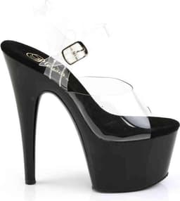 Pleaser - ADORE-708 Sandaal met enkelband, Paaldans schoenen - Paaldans schoenen - 38 Shoes - Zwart/Transparant — thumbnail 5