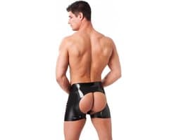 Rimba - Latex Boxershort met open achterkant - Zwart - Maat XL