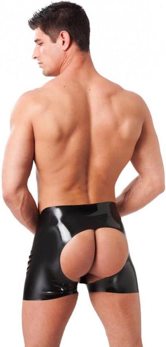 Rimba - Latex Boxershort met open achterkant - Zwart - Maat XL — afbeelding 1