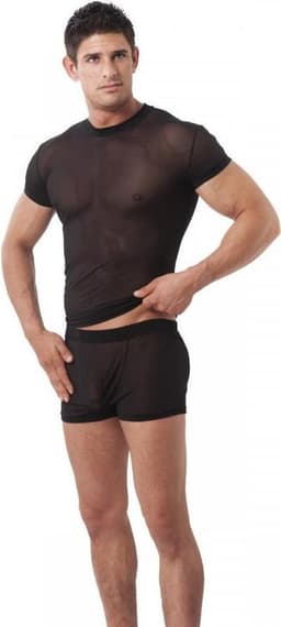 Sexy transparant herenshirt - zwart - maat S/M — thumbnail 5