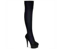 Pleaser - DELIGHT-3002 Plateau Laarzen - US 6 - 36 Shoes - Zwart