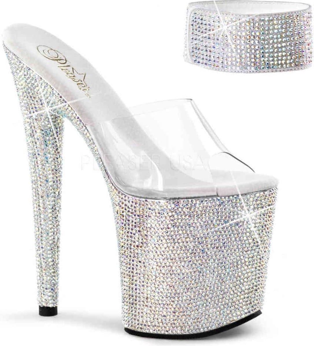 Pleaser - BEJEWELED-812RS Sandaal met enkelband, Paaldans schoenen - Paaldans schoenen - 35 Shoes - Zwart — afbeelding 1