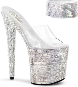 Pleaser - BEJEWELED-812RS Sandaal met enkelband, Paaldans schoenen - Paaldans schoenen - 35 Shoes - Zwart — thumbnail 1
