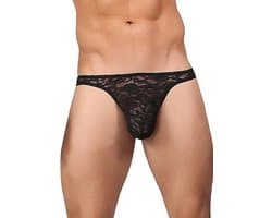 Male Power Stretch Lace Thong Bong Thong L/XL - zwart