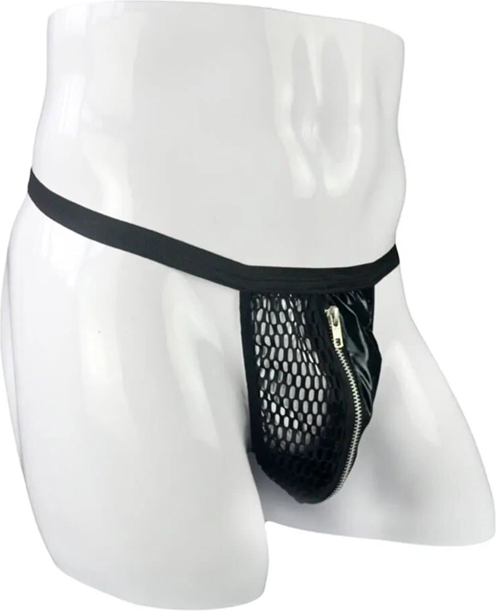 String-Heren-Visnet-Erotisch-Rits-Elastisch-Zwart-Goedkoop-Opwindend-Sexy — afbeelding 1