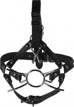 Shots - Ouch! Head Harness met Spider Gag en Neushaken - Zwart — thumbnail 2