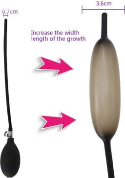 Opblaasbare penis plug XL - Plasbuis dilator - Urethrale stimulatie - Hand pompje - Siliconen - Goede kwaliteit — thumbnail 2