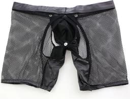 Transparante boxershort - open kruis - BDSM - PU leder - afneembaar - exotische lingerie heren - Sexy — thumbnail 3