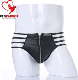 Erotische heren boxer met rits - Mannen slipje porno - PU Leder - One size — thumbnail 1