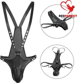 Leren G-String harnas Heren - BDSM - Erotische heren ondergoed - Leder — thumbnail 1