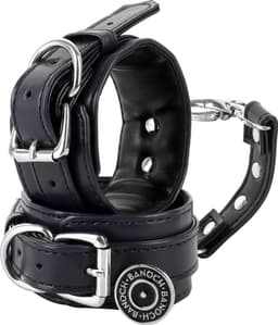 Banoch | enkelboeien van pu leer | zwart / zilver| bondage — thumbnail 1