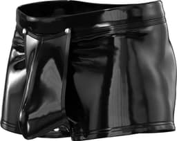 Boxer-Zwart-Sexy-Latex-Heren-Blinkend-Glad-Mannen-Opvallend-Erotisch-Opwindend-Goedkoop-Open Butt — thumbnail 2
