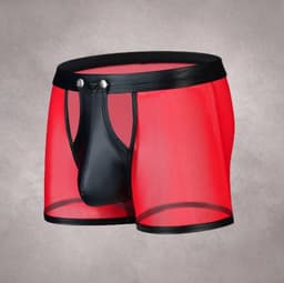 LekkerStout 2-Pack BDSM Boxershorts - Open Kruis - Zwart/Rood - Sexy Herenlingerie | M | LS266 — thumbnail 4