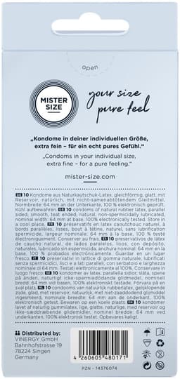 MISTER SIZE 64 Ultra Dunne XXL condooms (10 pack) — thumbnail 3