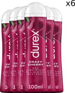 Durex Glijmiddel Crazy Cherry - Kers - waterbasis - 100ML x6 — thumbnail 1