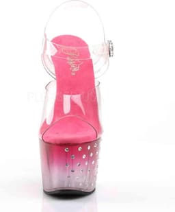 Pleaser - STARDUST-708T Sandaal met enkelband, Paaldans schoenen - Paaldans schoenen - 36 Shoes - Roze/Transparant — thumbnail 2