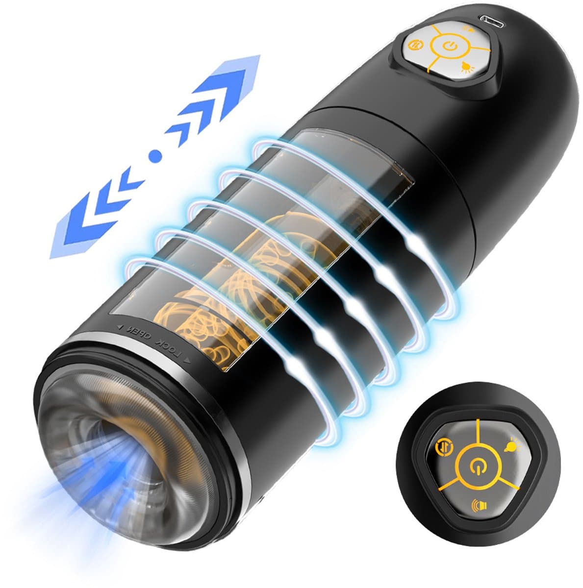 One2Play Automatische Masturbator voor Man – Electrisch - Pocket Pussy - Blowjob Simulator - Kunst Vagina – Sex Toys Mannen – Nep Kut — afbeelding 1
