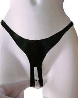 LATEX String L/XL kruisloos Lingerie erotische slip glad rubber — thumbnail 3