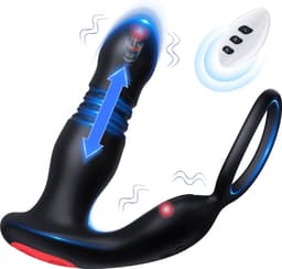 IntiMate® Palos - Prostaat Vibrator met Afstandsbediening - Luxe Prostaatstimulator met Cockring - 7 standen - Ballenstimulator - Volledig universeel Oplaadbaar - Stotende Buttplug - Seksspeeltjes voor Mannen en Vrouwen — thumbnail 1