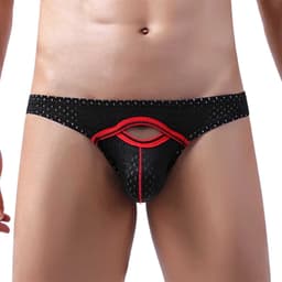 Sexy Heren Ondergoed - Penisgat - Uitdagende Lingerie - Zwart - Lage Taille - Ademend — thumbnail 1