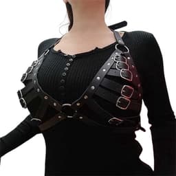 Erotische lederen BH riemen en gespen - Harnas - BDSM - Bondage - Verstelbaar - Festival - Borsten — thumbnail 1