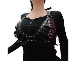 Erotische lederen BH riemen en gespen - Harnas - BDSM - Bondage - Verstelbaar - Festival - Borsten