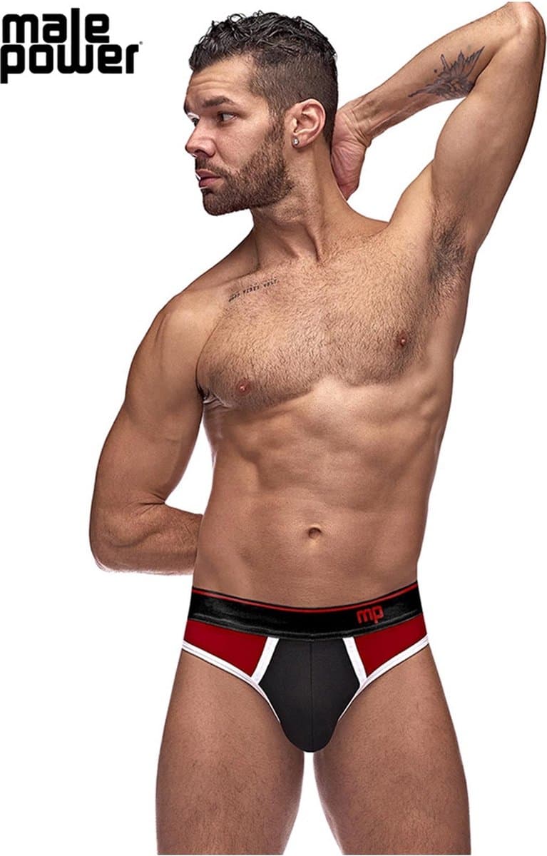 Male Power Panel Thong black L/X — afbeelding 1