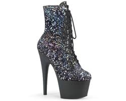 Pleaser - ADORE-1020SPLAT Plateau Laarzen, Paaldans schoenen - Paaldans schoenen - 35 Shoes - Zwart