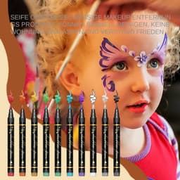 Bodypaint Markers - Huidverf Pennen - Gezichtstekeningen Maken - Huidvriendelijke Formule - 10 Kleuren - Multicolor — thumbnail 2