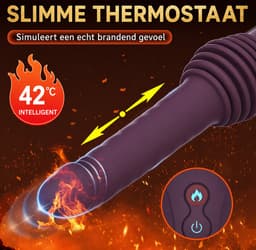 Telescopische Verwarmde Vibrator - Neukbeweging - Extreem realistisch gevoel - Fijn Handvat - Stotende Dildo - Penis Thrusting - incl oplader en afstandsbediening — thumbnail 3