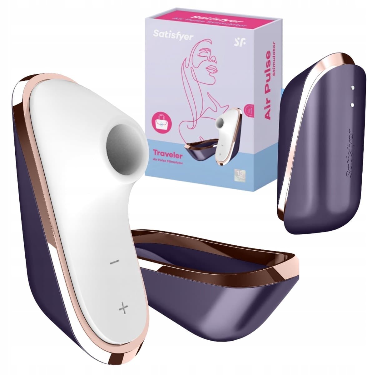 Satisfyer Traveler - Luchtdruk Vibrator - Blauw/ Wit — afbeelding 1