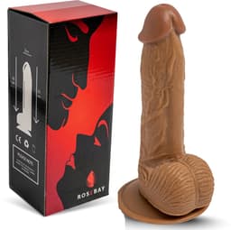 Rosebay Realistische Dildo 21 cm - Zachte Siliconen Dildo met Zuignap & Balzak - Dildo voor Mannen en Vrouwen- Licht Bruin — thumbnail 1