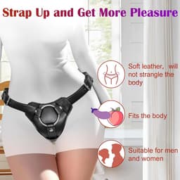 Daity Strap-on Dildo Harnas – Seksspeelgoed voor Volwassenen – Pegging Dildo – Verstelbare Riem voor Taille en Dij van Zacht Nylon en Vegan Leer, met 2 Formaten Metalen O-ringen – Geschikt voor Vaginale en Anale Seks – Zwart — thumbnail 2