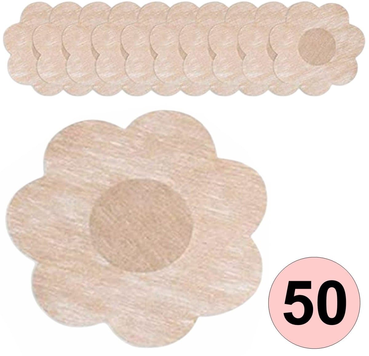 Fako Bijoux - 50 Tepelstickers - Tepelbedekker - Tepelplakkers - Tepel Stickers - Nipple Covers - Tepel BH - Bloem - 25 Paar - 50 Stuks — afbeelding 1
