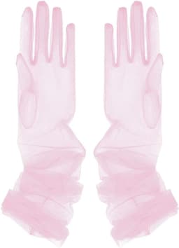 67 cm Lange Tule Handschoenen voor Bruiden - Elegante Doorschijnende Opera Handschoenen voor Bruiloft en Galafeesten — thumbnail 3