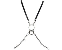 Heren Borst Harnas - Punk Harnas - Clubwear - Verstelbaar - 15 x 10 x 5 cm - Zwart