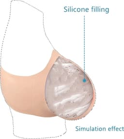 Strapless borsten - cup C - 100% hypoallergene medische siliconen - kunstborst - nepborsten - boobs - realistisch - borstprothesen - natuurlijk - borstvergroting - boob job - kunstmatig -transgender - femboy - cosplay - travestiet - dragqueen — thumbnail 5