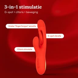 Vibrators voor Vrouwen – 3 in 1 Realistisch Rabbit Vibrator met Clitoris Stimulator & G Spot - Bullet Mini Vibrator - 21 Standen - Waterdicht — thumbnail 3