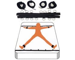 Daity BDSM-bedbeperkingen, seksuele bondage met blinddoek en handboeien, bondageset voor bed, SM-seksset voor in bed, seksspeeltjes voor in bed, bondagekit voor stellen, beginners en ervaren gebruikers